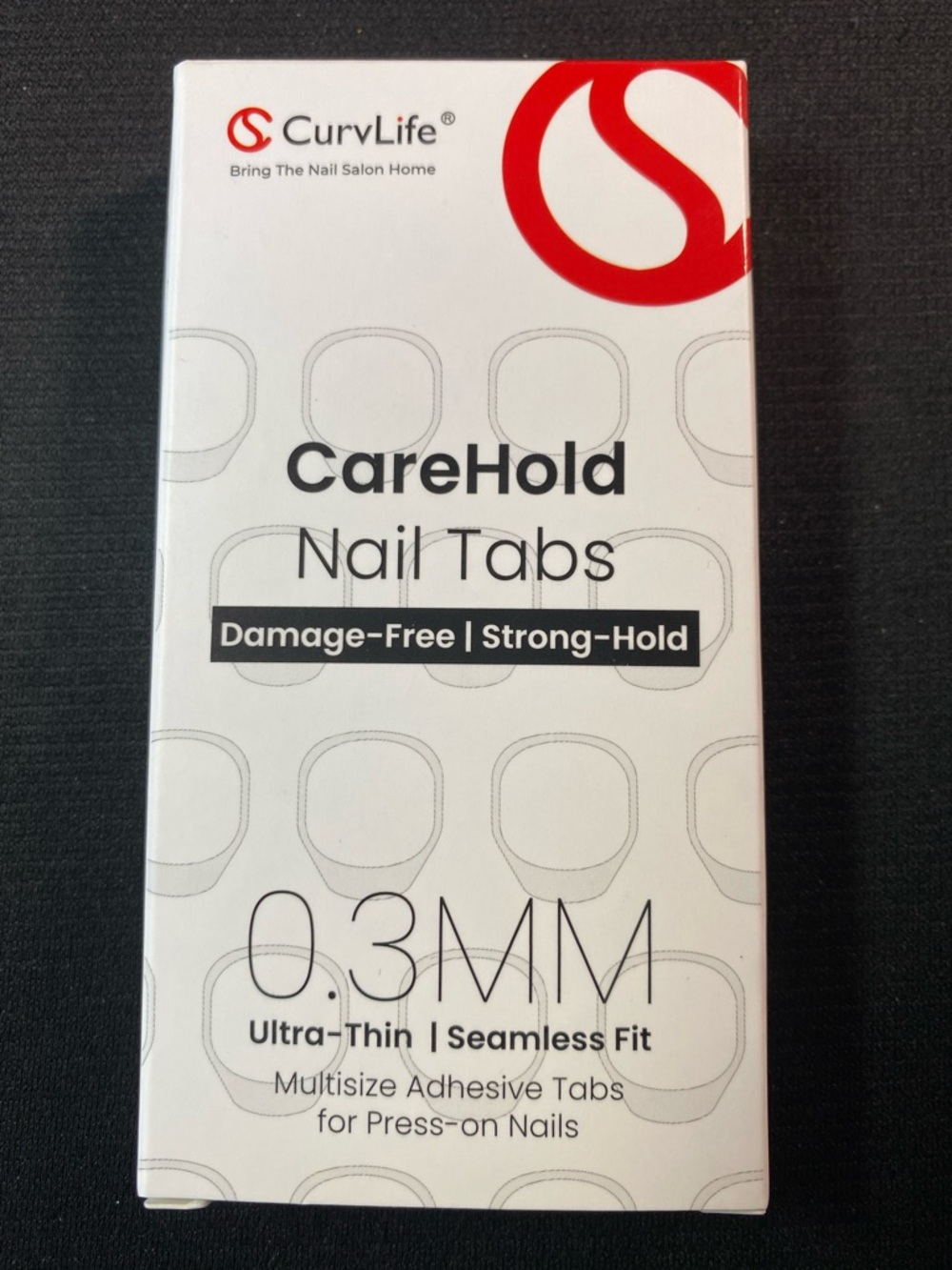 CareHold Nail Tabs – White Ultra-Thin Press-On Adhesive
